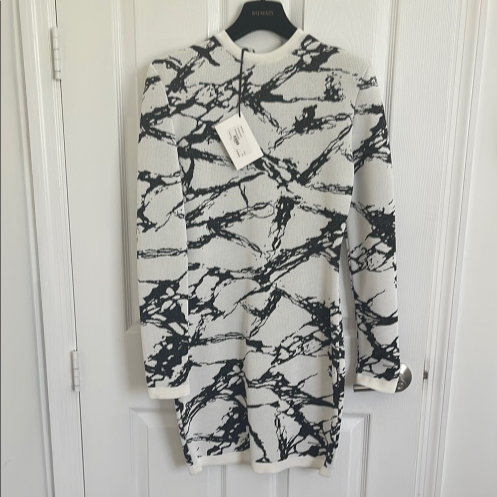 Balmain Monochrome Abstract Print